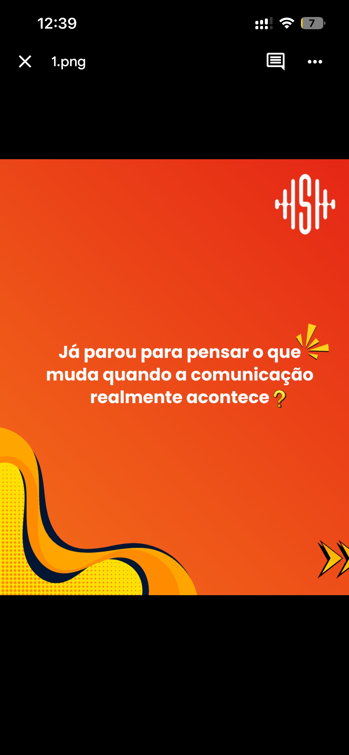 Peça laranja da campanha Escute com o Coração, sobre comunicação e inclusão