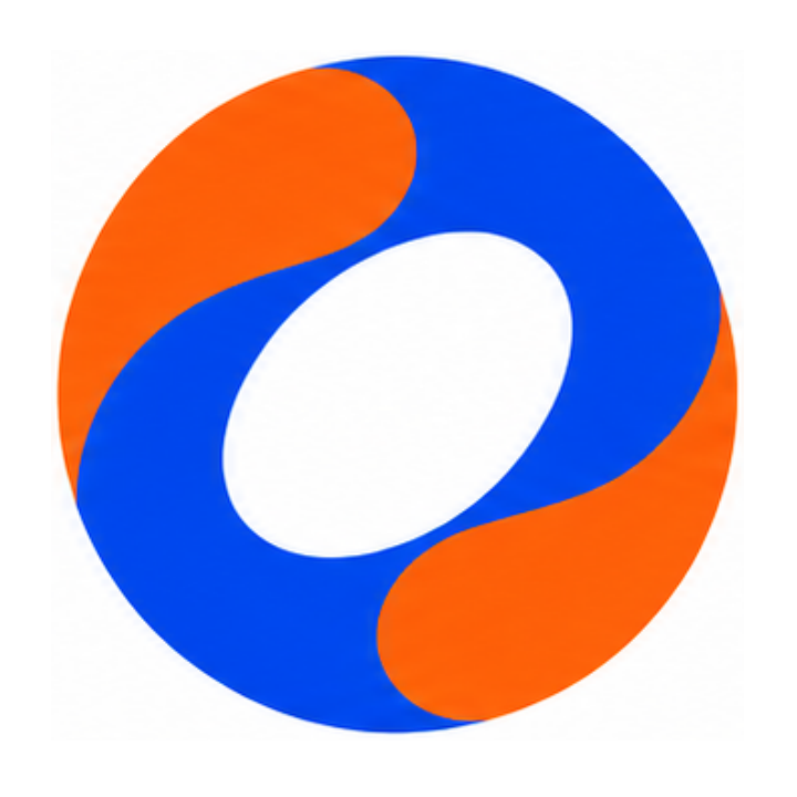 Planeta abstrato azul e laranja da MobiliOrg